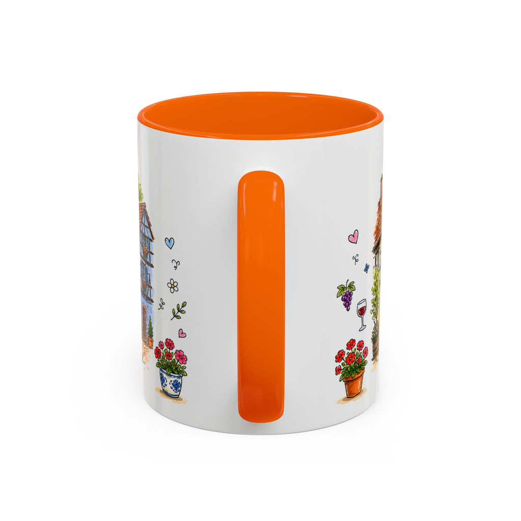 Kaysersberg Illustrated Travel Mug | France Souvenir Accent Coffee Mug | 11oz 15oz Ceramic Cup