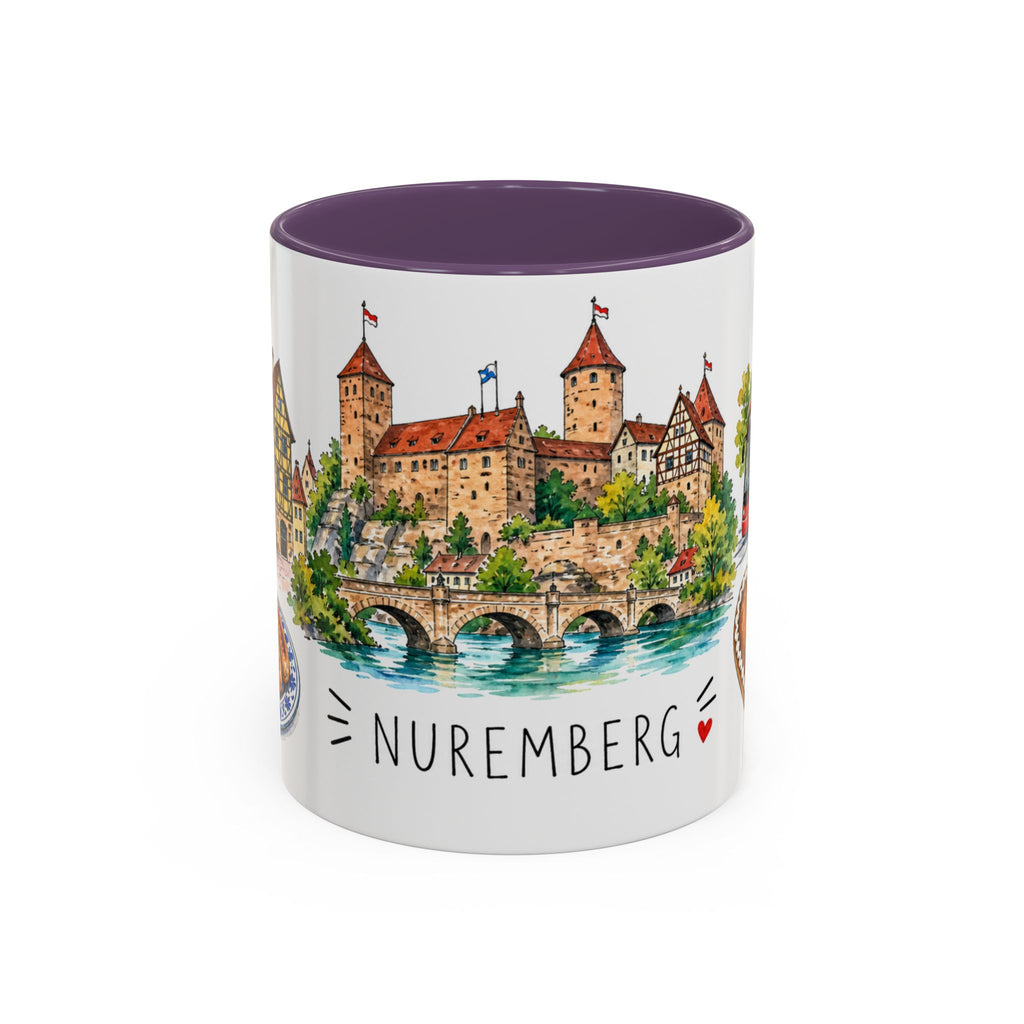 Nuremberg Illustrated Travel Mug | City Souvenir Accent Coffee Mug | 11oz 15oz Ceramic Cup
