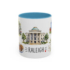 Raleigh Illustrated Travel Mug | City Souvenir Accent Coffee Mug | 11oz 15oz Ceramic Cup