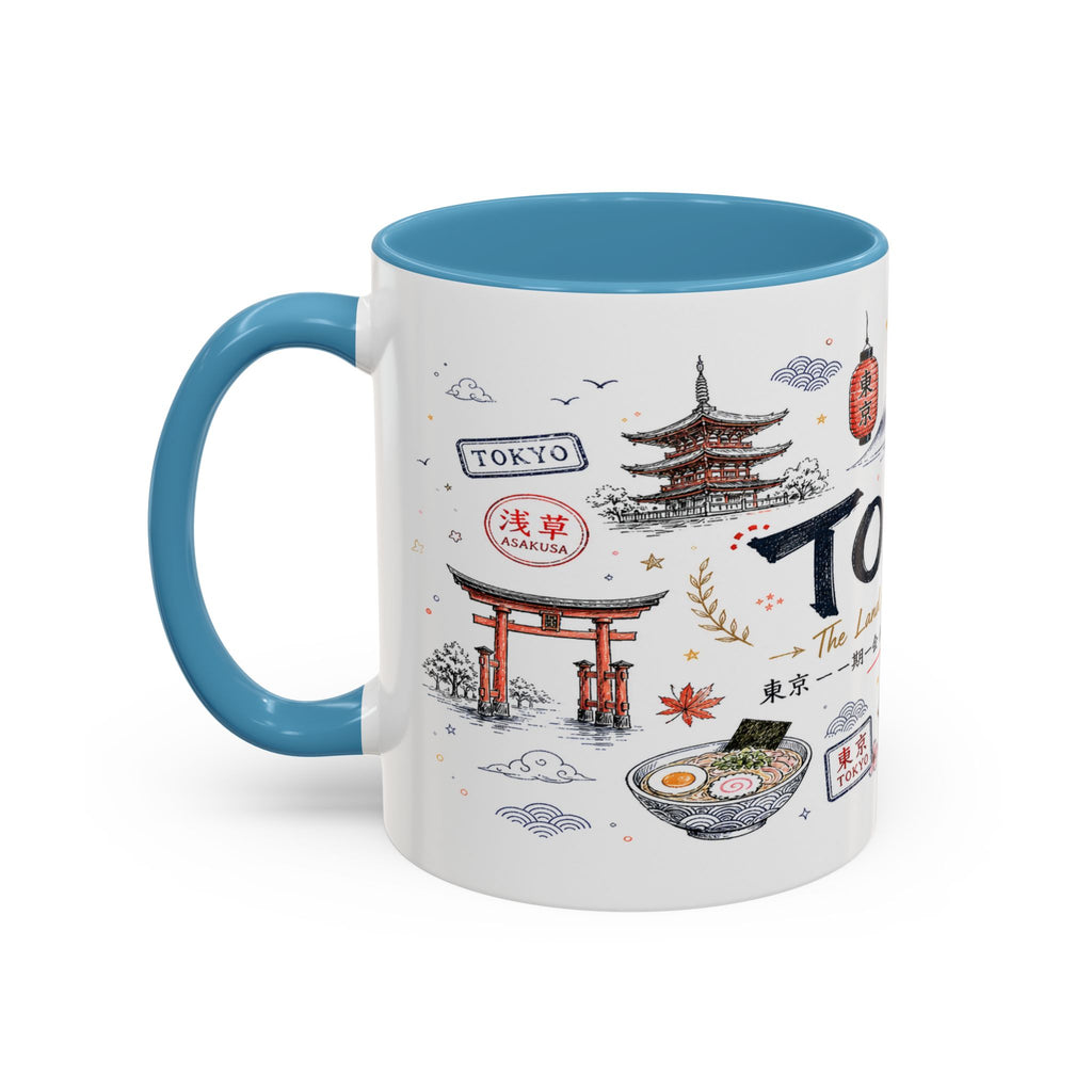 Tokyo Coffee Mug | Japan Souvenir Travel Gift | Accent Color Ceramic 11oz 15oz