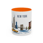 New York Coffee Mug | United States Travel Souvenir | Porcelain Decal City Gift | 11oz 15oz Accent Mug