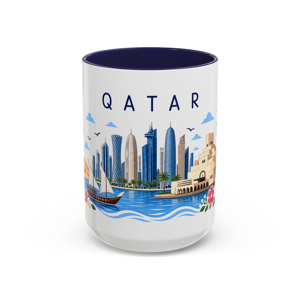 Qatar Coffee Mug | Travel Souvenir Accent Mug | Place Gift Ceramic Cup 11oz 15oz