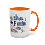 Bangalore Coffee Mug | India Souvenir Travel Gift | Accent Color Ceramic 11oz 15oz