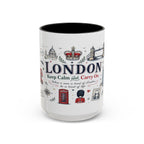 London Coffee Mug | England Souvenir Travel Gift | Accent Color Ceramic 11oz 15oz