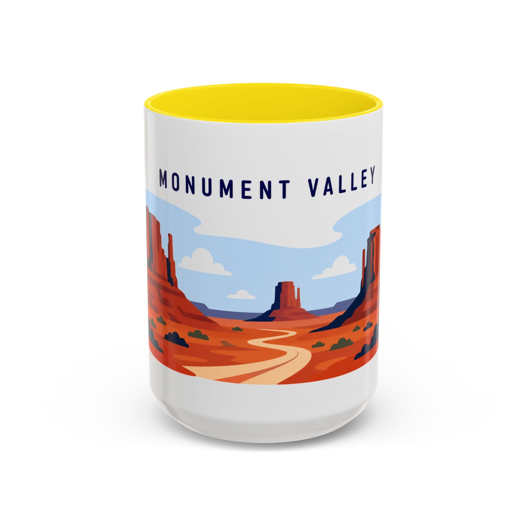 Monument Valley Coffee Mug | Travel Destination Souvenir Gift | Accent Color Ceramic 11oz 15oz