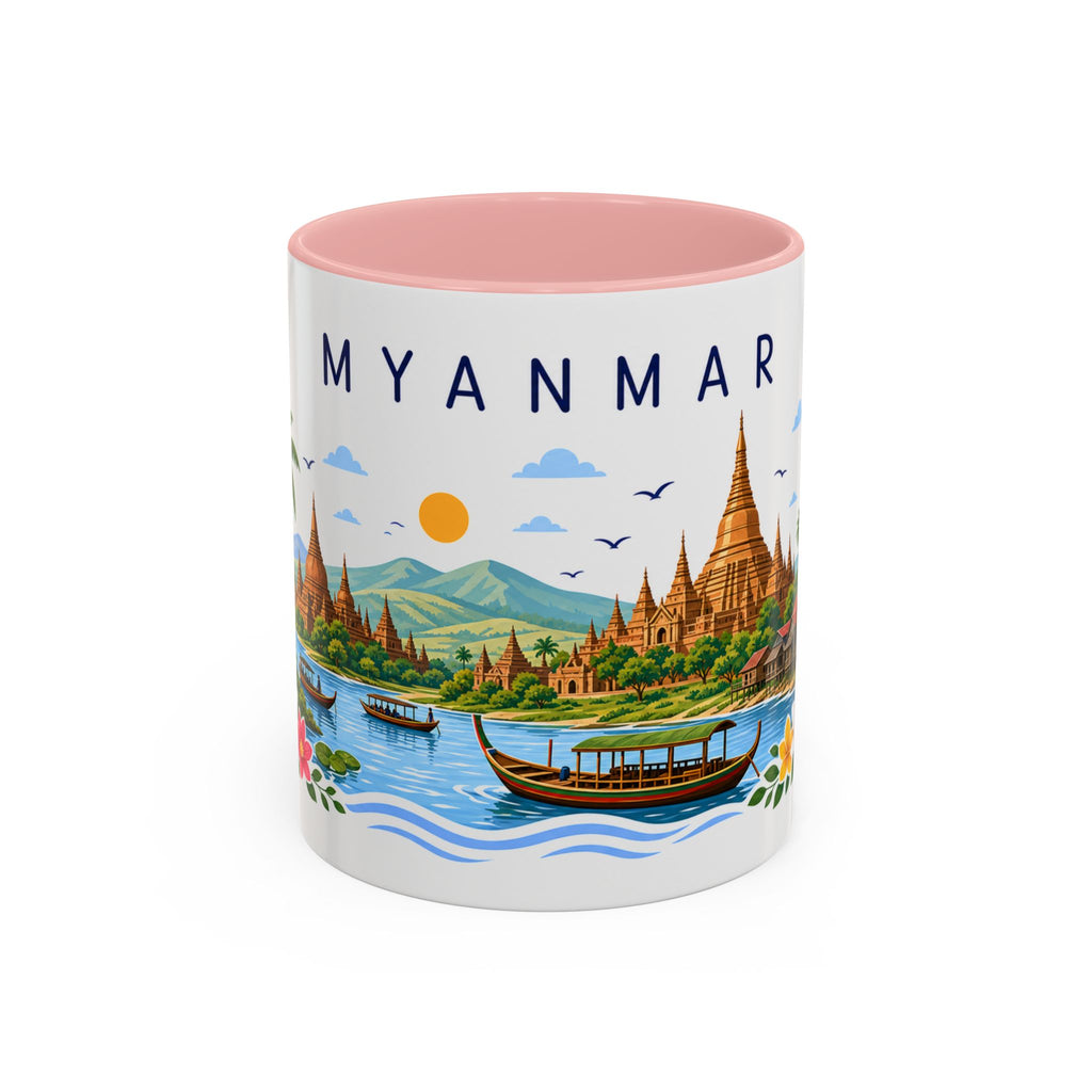 Myanmar Coffee Mug | Travel Souvenir Accent Mug | Place Gift Ceramic Cup 11oz 15oz