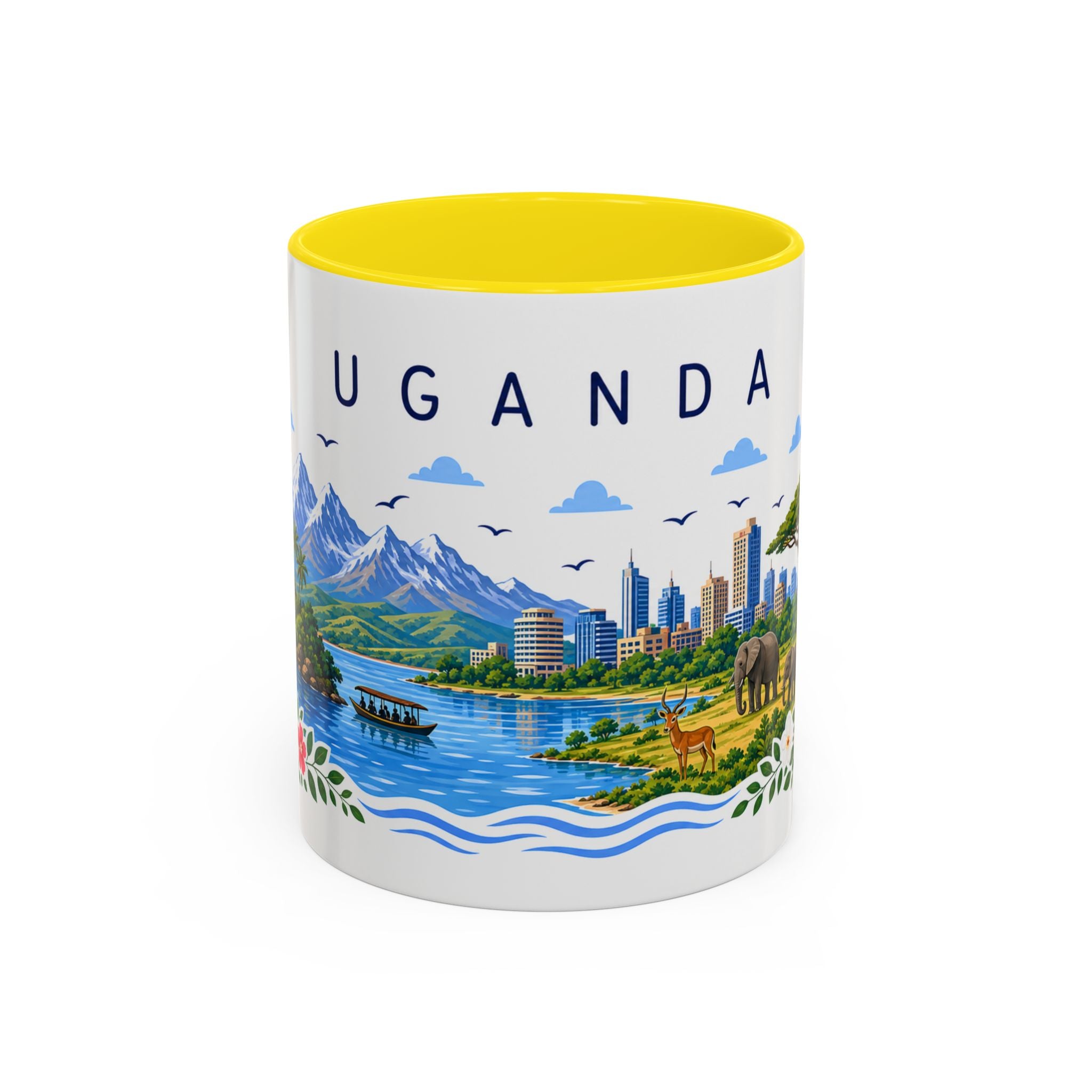 Uganda Coffee Mug | Travel Souvenir Accent Mug | Place Gift Ceramic Cup 11oz 15oz