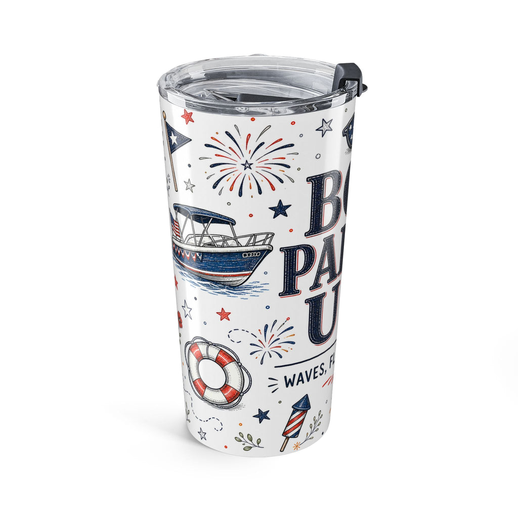 Boat Parade USA 20oz Tumbler | 4th of July Lake Tumbler | Insulated Stainless Steel Travel Cup