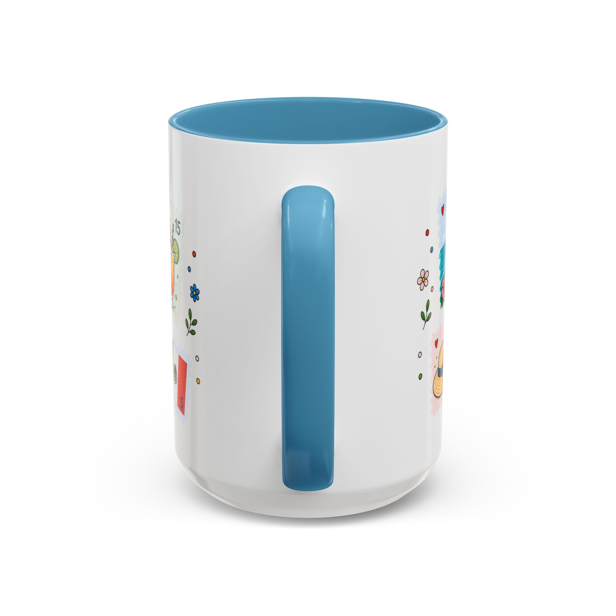 Cancun Coffee Mug | Postage Stamp Collage Mug | Travel Souvenir Accent Cup 11oz 15oz