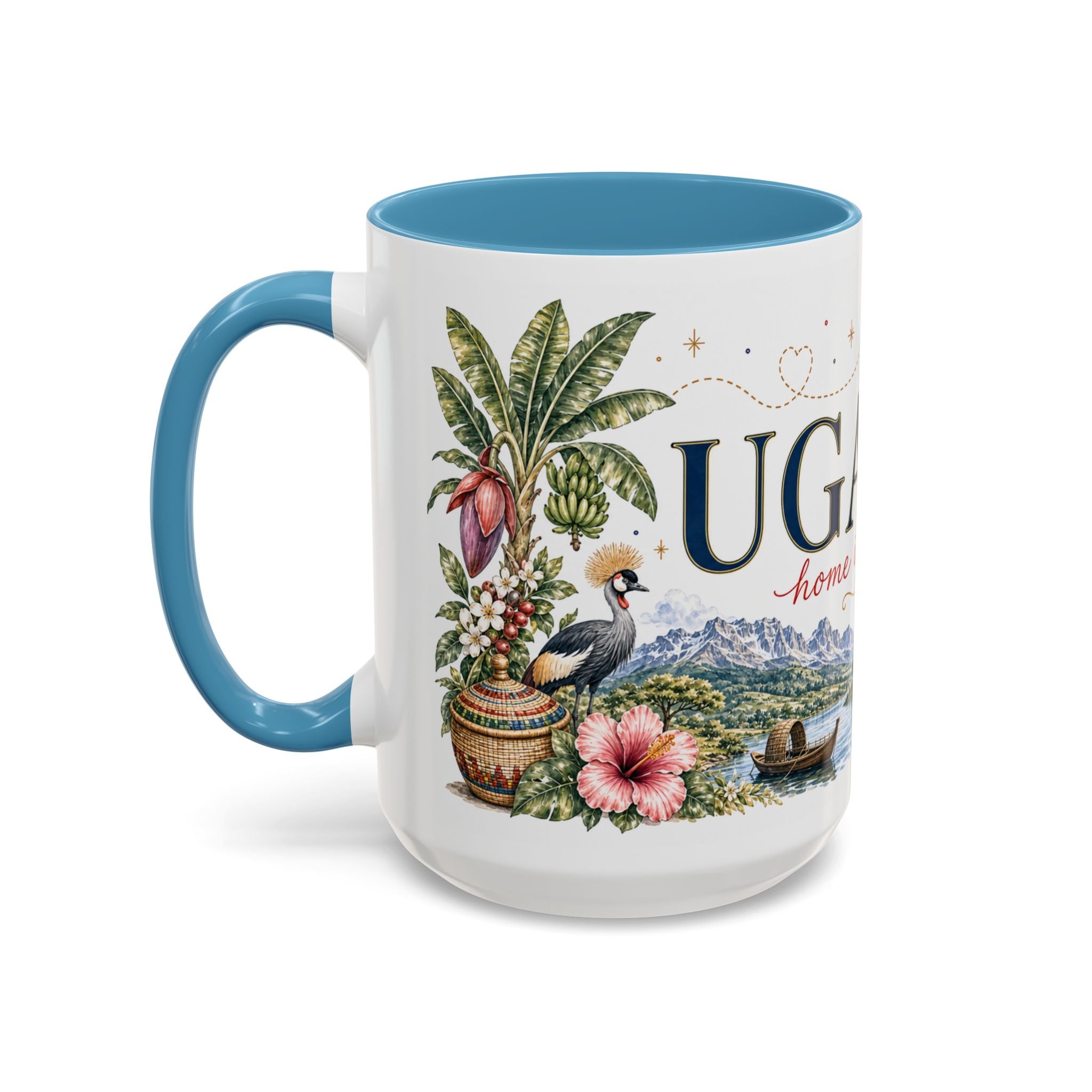 Uganda Home Country Mug | Moving Away Gift | Long Distance Friendship | 11 oz 15 oz Accent Mug