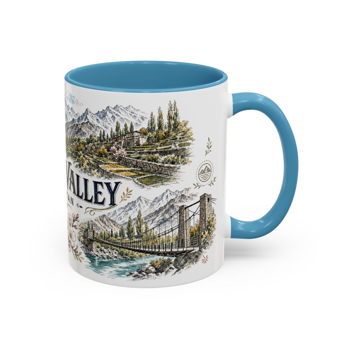 Hunza Valley Mug, Pakistan Travel Souvenir, Bucket List Gift, Accent Ceramic Coffee Mug 11oz 15oz