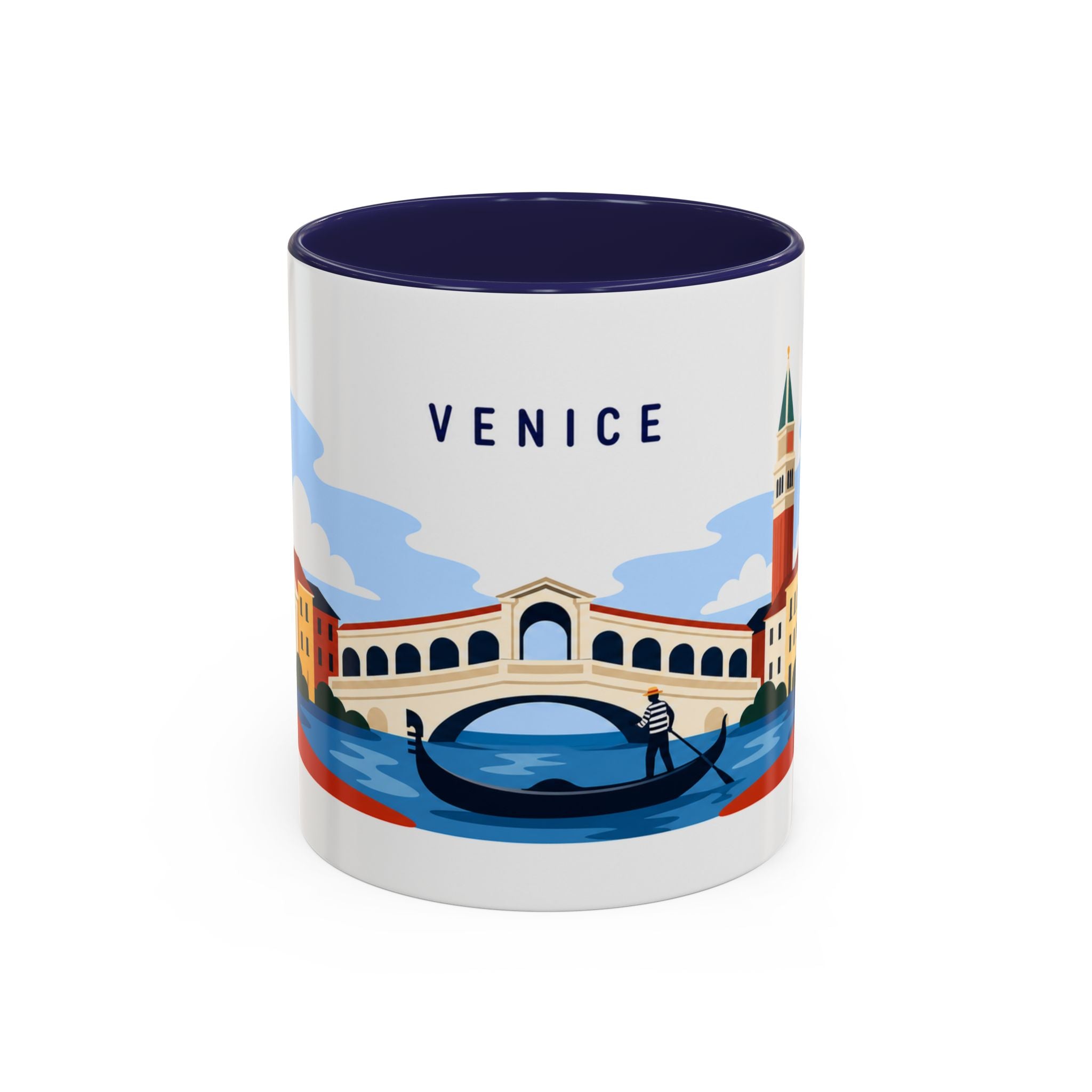 Venice Coffee Mug | Travel Destination Souvenir Gift | Accent Color Ceramic 11oz 15oz