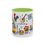 Lisbon Travel Mug | European City Souvenir Accent Coffee Mug | 11oz 15oz Ceramic Cup