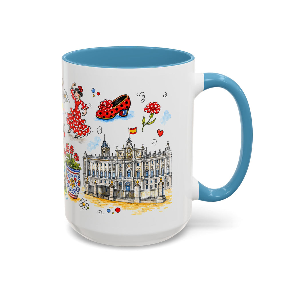 Madrid Travel Mug | European City Souvenir Accent Coffee Mug | 11oz 15oz Ceramic Cup