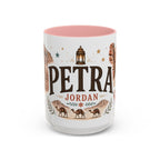 Petra Coffee Mug | Travel Destination Souvenir Gift | Accent Color Ceramic 11oz 15oz