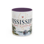 Mississippi State Map Mug | Moving Away, Homesick Gift | Botanical Accent Coffee Cup