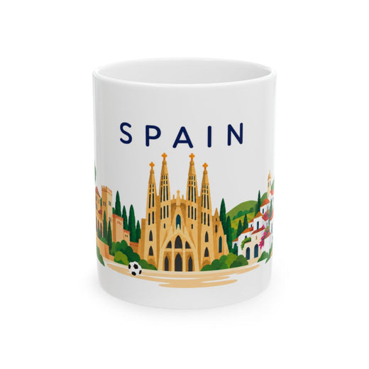 Spain travel and soccer mug 11 oz front