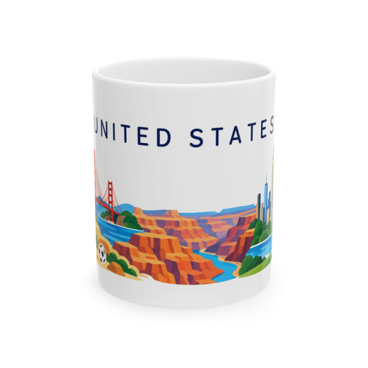 USA travel and soccer mug 11 oz front