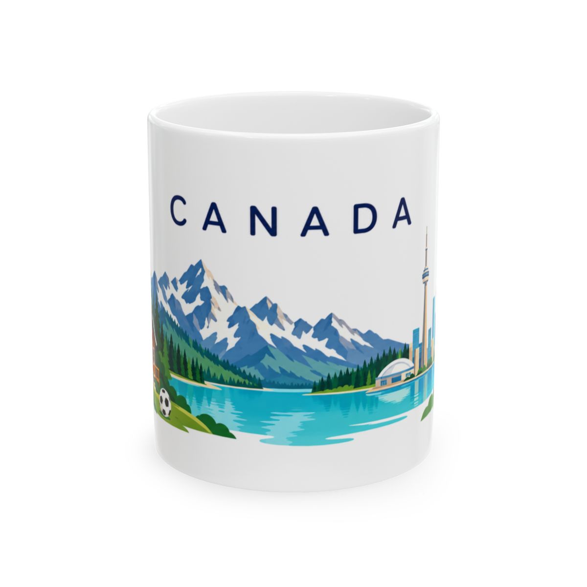 Canada travel and soccer mug 11 oz front