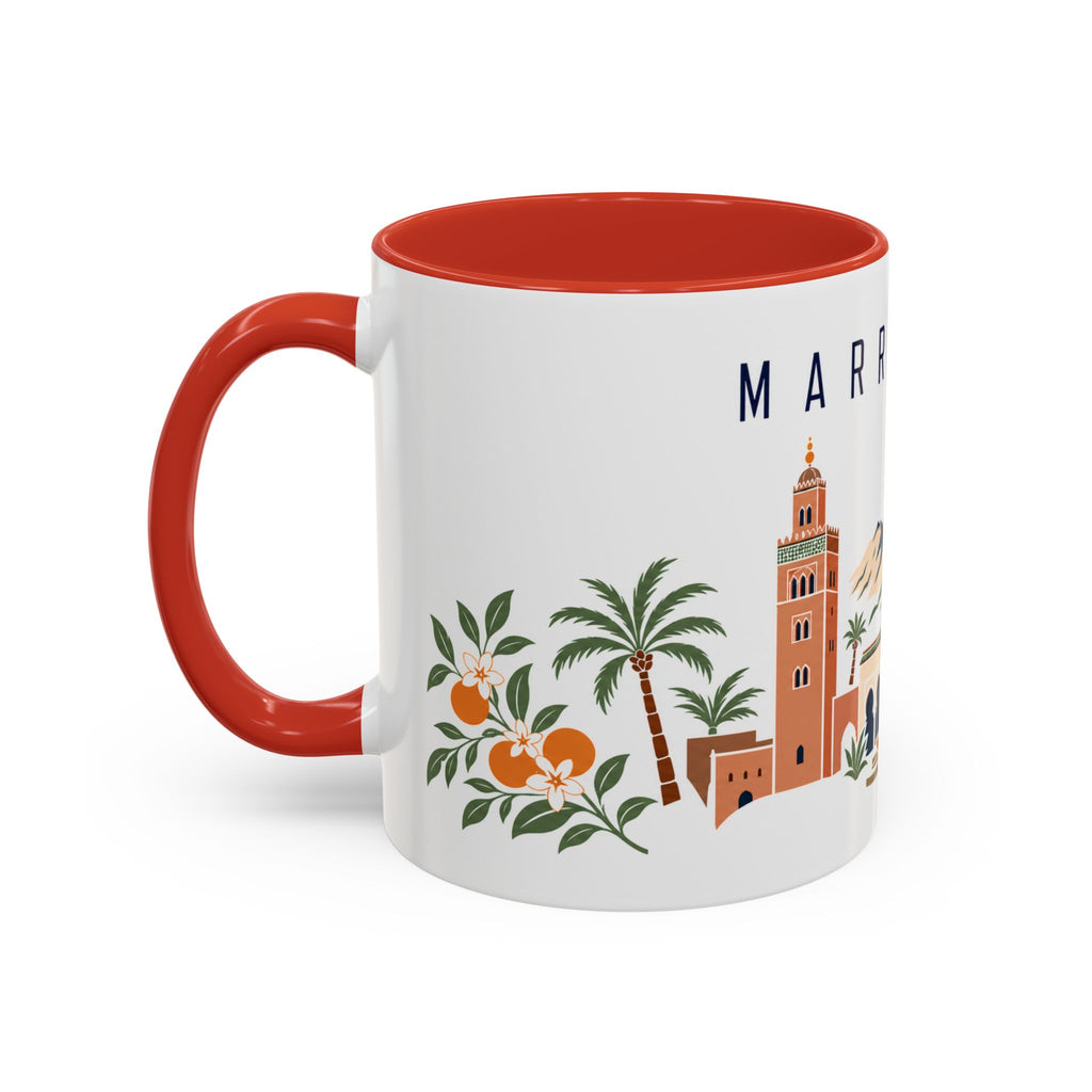 Marrakech Coffee Mug | Morocco Travel Souvenir | Porcelain Decal City Gift | 11oz 15oz Accent Mug