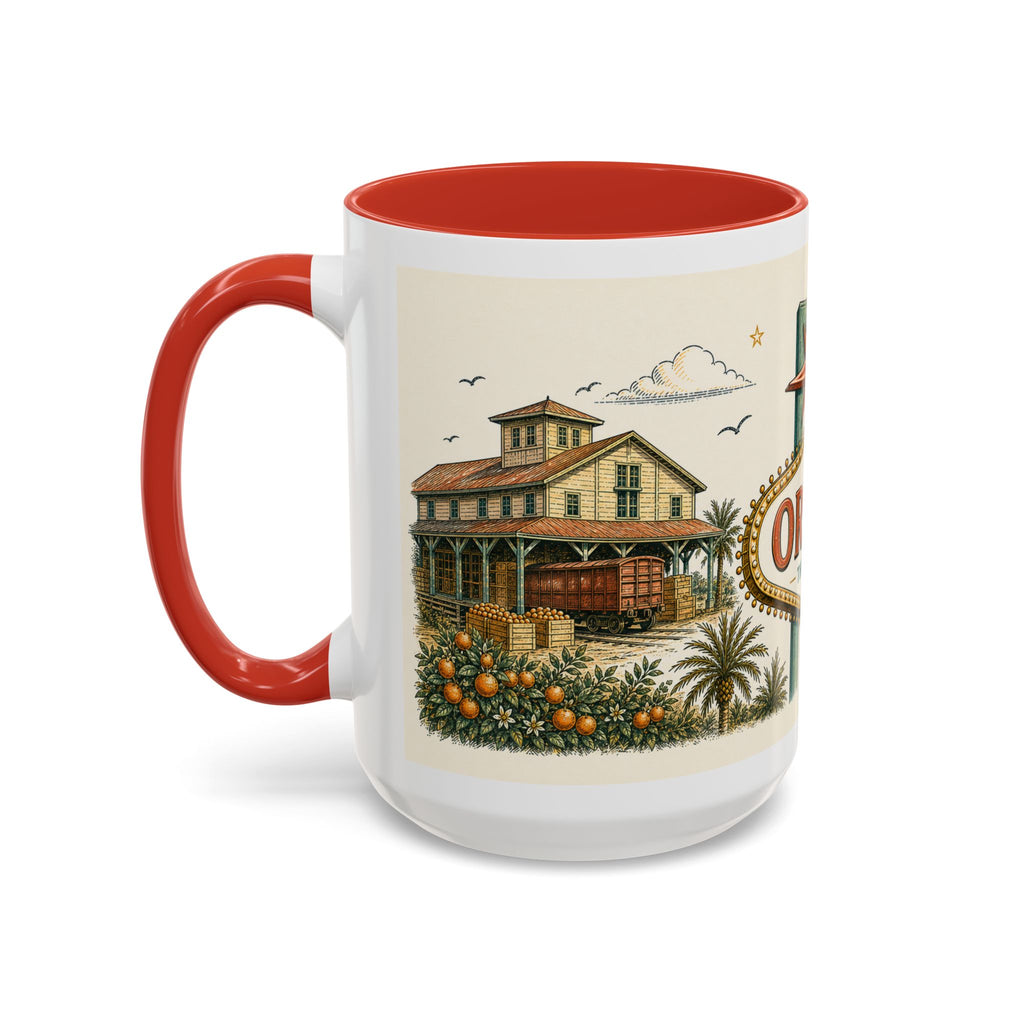Orlando Coffee Mug | United States Travel Souvenir | Vintage Illustrated City Gift | 11 oz 15 oz Accent Mug