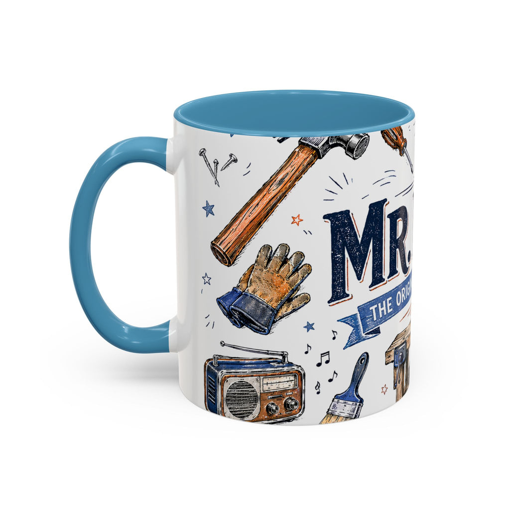 Mr Fix It Coffee Mug | Father's Day Gift for Dad | Accent Color Ceramic 11oz 15oz