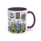 San Francisco Illustrated Travel Mug | City Souvenir Accent Coffee Mug | 11oz 15oz Ceramic Cup