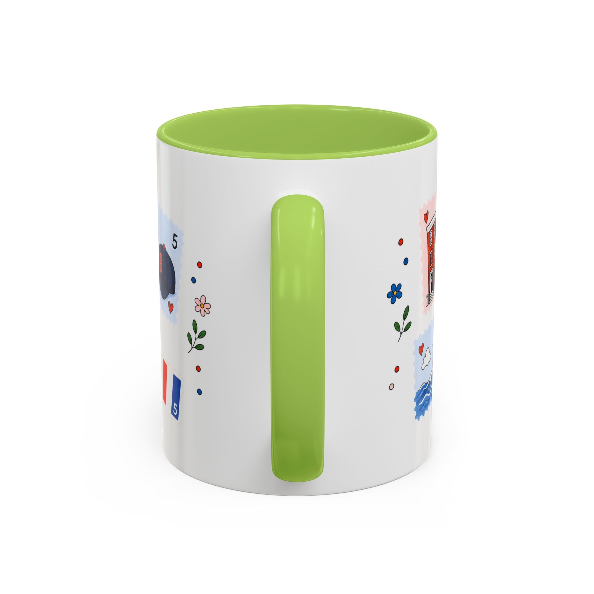 Boston Coffee Mug | Postage Stamp Collage Mug | Travel Souvenir Accent Cup 11oz 15oz