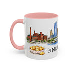 Milwaukee Illustrated Travel Mug | City Souvenir Accent Coffee Mug | 11oz 15oz Ceramic Cup