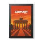 Berlin Germany Framed Poster | Vintage Travel Wall Art | Black Walnut White Frame | 16x24 20x30