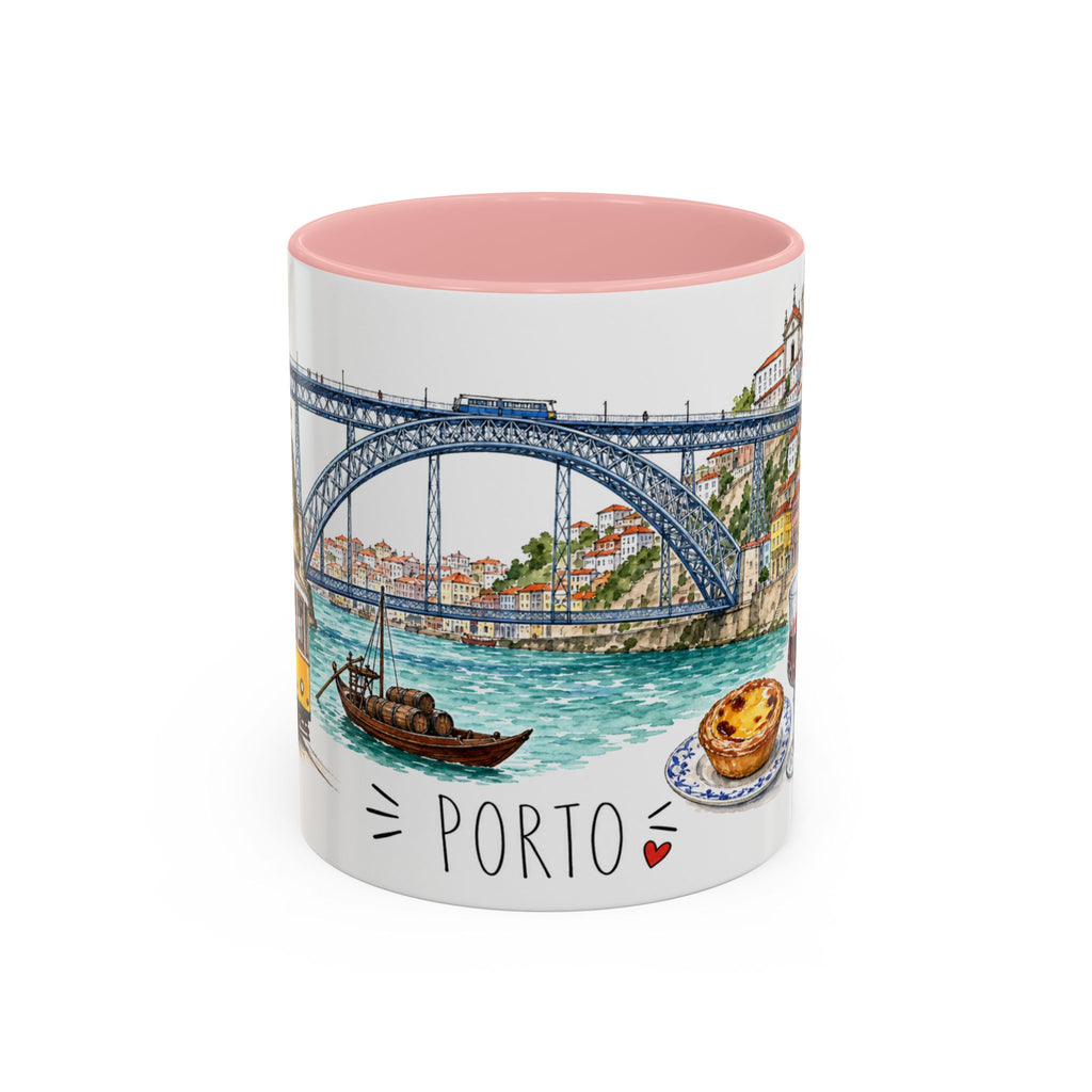 Porto Illustrated Travel Mug | City Souvenir Accent Coffee Mug | 11oz 15oz Ceramic Cup