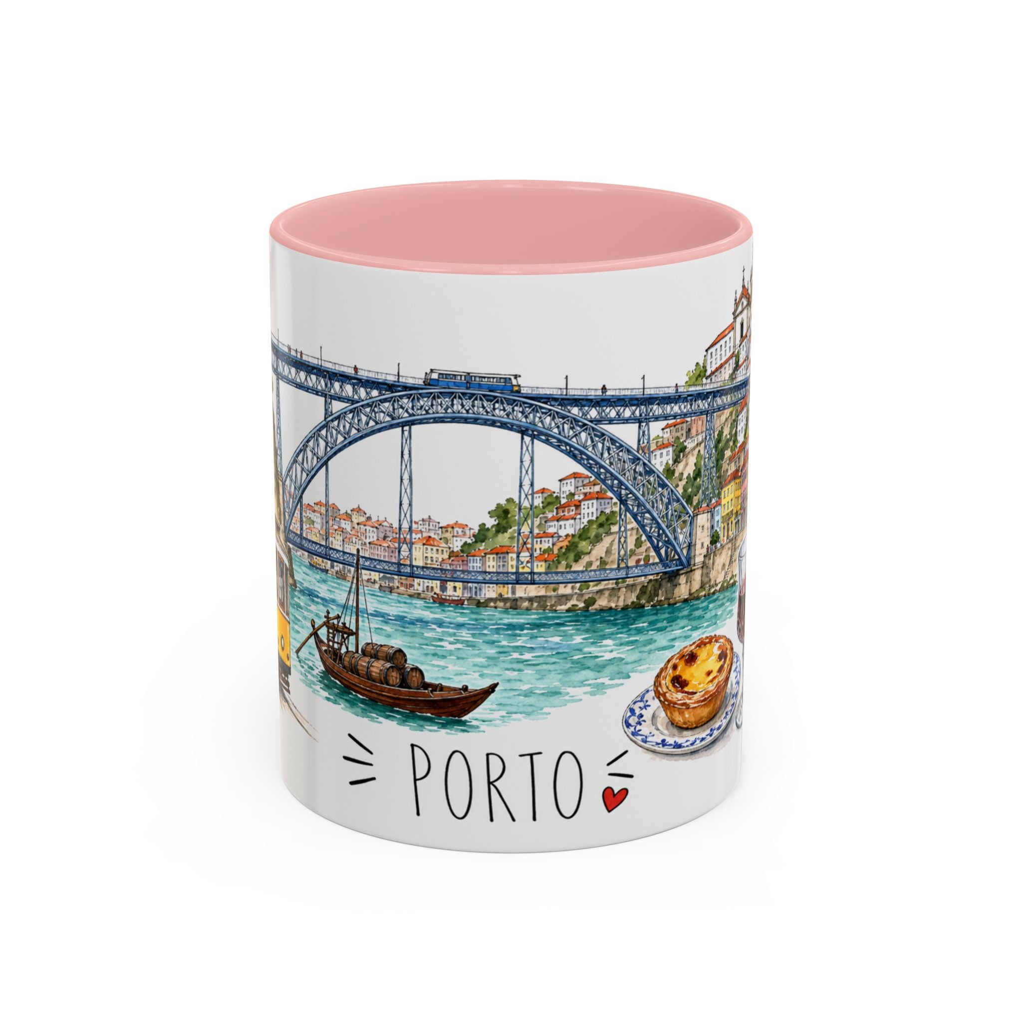 Porto Illustrated Travel Mug | City Souvenir Accent Coffee Mug | 11oz 15oz Ceramic Cup