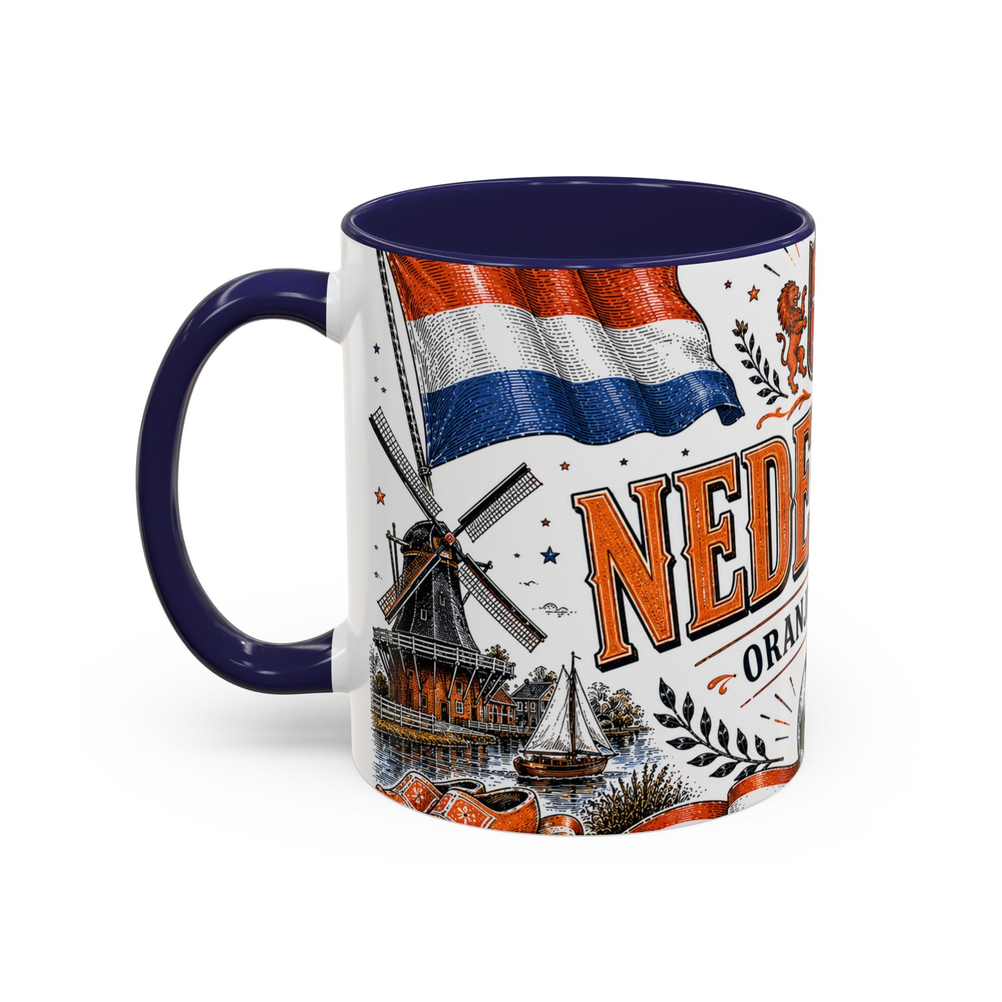 Netherlands Soccer Coffee Mug | World Cup Fan Gift | Accent Color Ceramic 11oz 15oz Match Day Cup