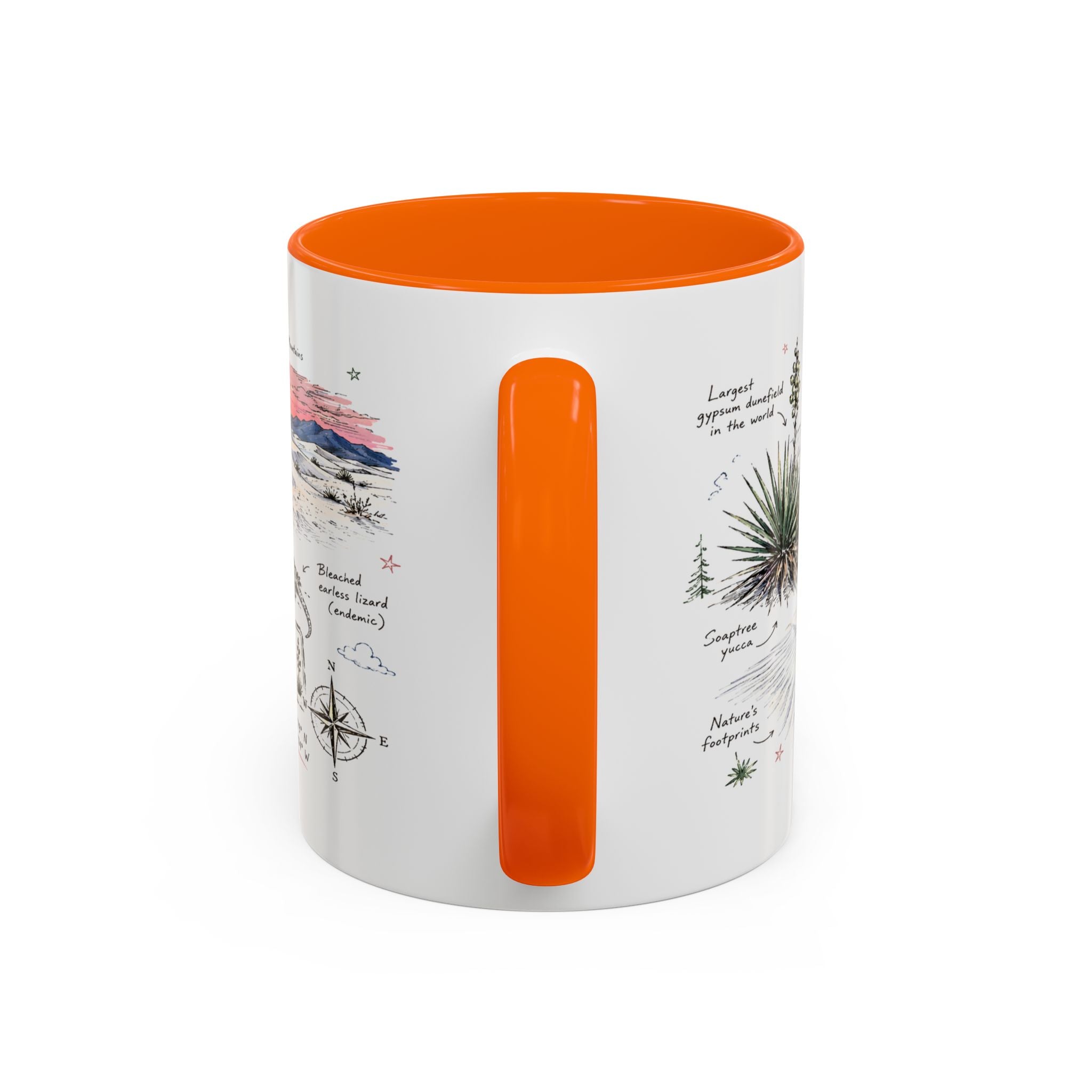 White Sands National Park Coffee Mug | New Mexico Desert Sand Dunes Gift | Accent Color Ceramic 11oz 15oz