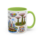 Singapore Illustrated Travel Mug | City Souvenir Accent Coffee Mug | 11oz 15oz Ceramic Cup