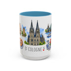 Cologne Illustrated Travel Mug | City Souvenir Accent Coffee Mug | 11oz 15oz Ceramic Cup