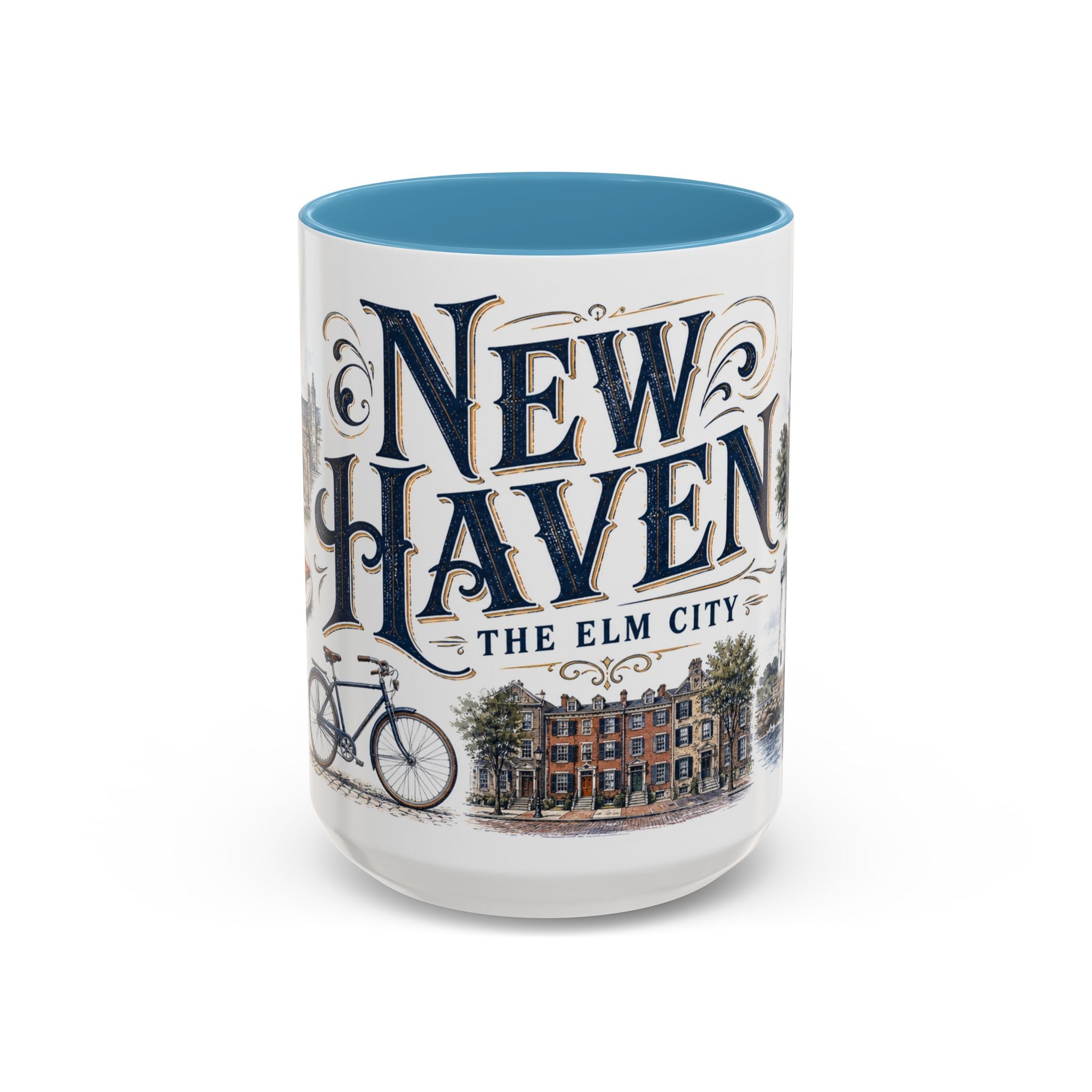 New Haven Coffee Mug | United States Travel Souvenir | Vintage Illustrated City Gift | 11 oz 15 oz Accent Mug
