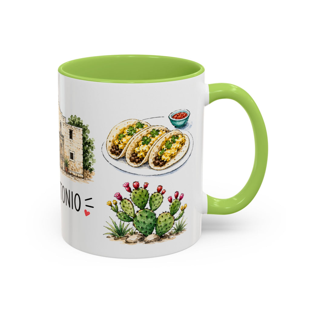 San Antonio Illustrated Travel Mug | City Souvenir Accent Coffee Mug | 11oz 15oz Ceramic Cup
