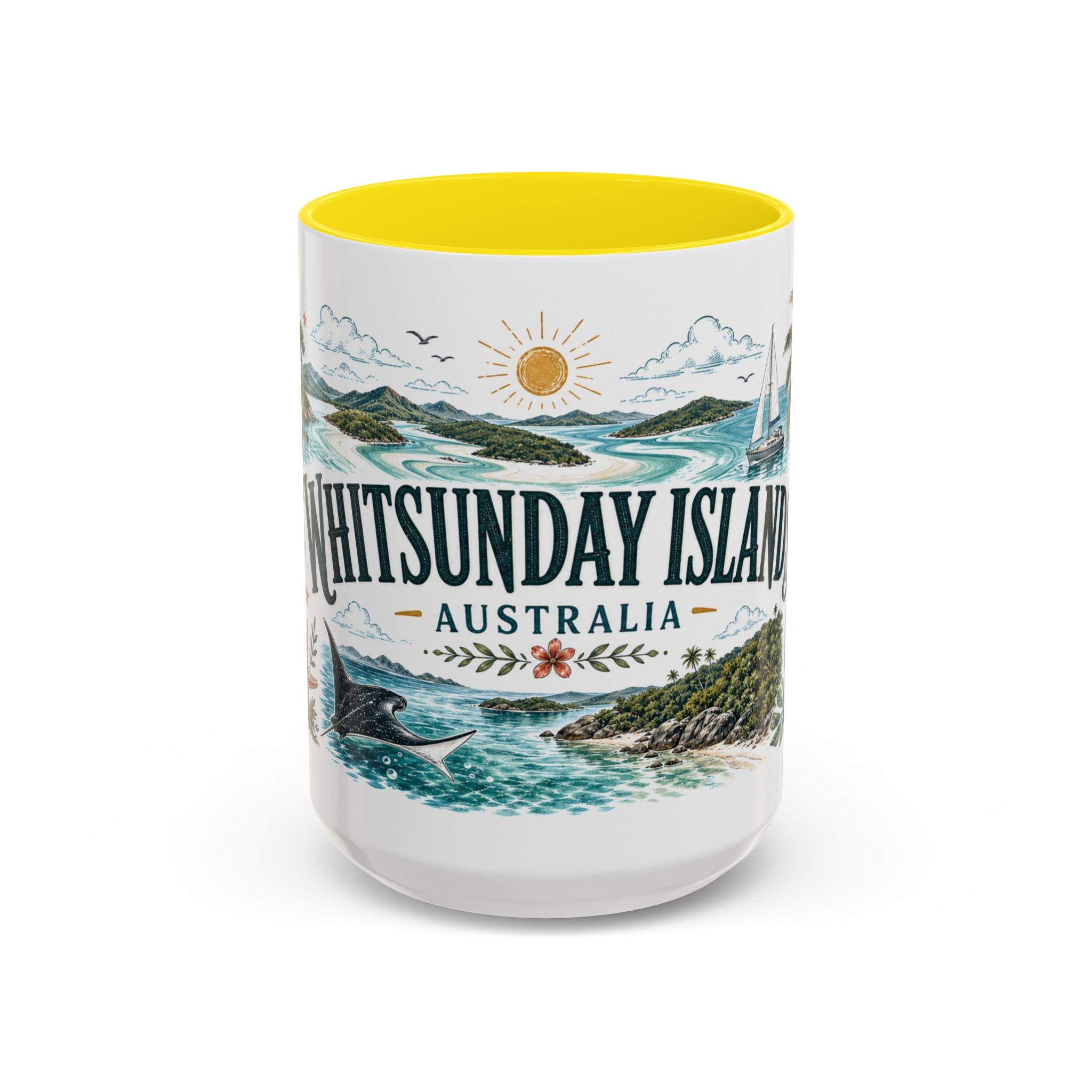 Whitsunday Islands Mug, Australia Travel Souvenir, Bucket List Gift, Accent Ceramic Coffee Mug 11oz 15oz