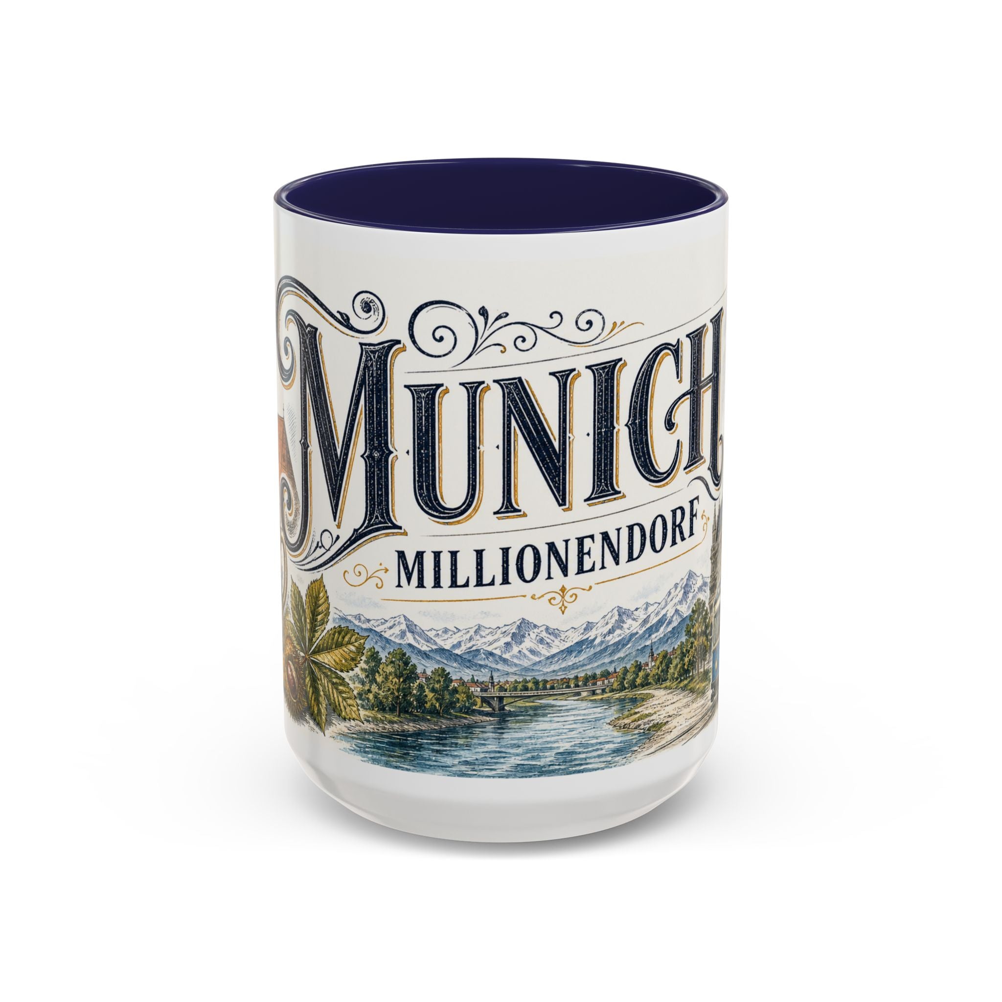 Munich Coffee Mug | Germany Travel Souvenir | Vintage Illustrated City Gift | 11 oz 15 oz Accent Mug