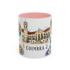 Coimbra Illustrated Travel Mug | City Souvenir Accent Coffee Mug | 11oz 15oz Ceramic Cup