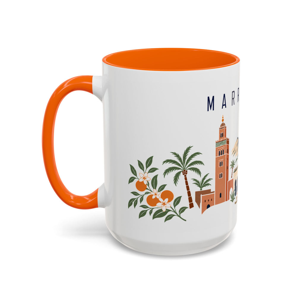 Marrakech Coffee Mug | Morocco Travel Souvenir | Porcelain Decal City Gift | 11oz 15oz Accent Mug