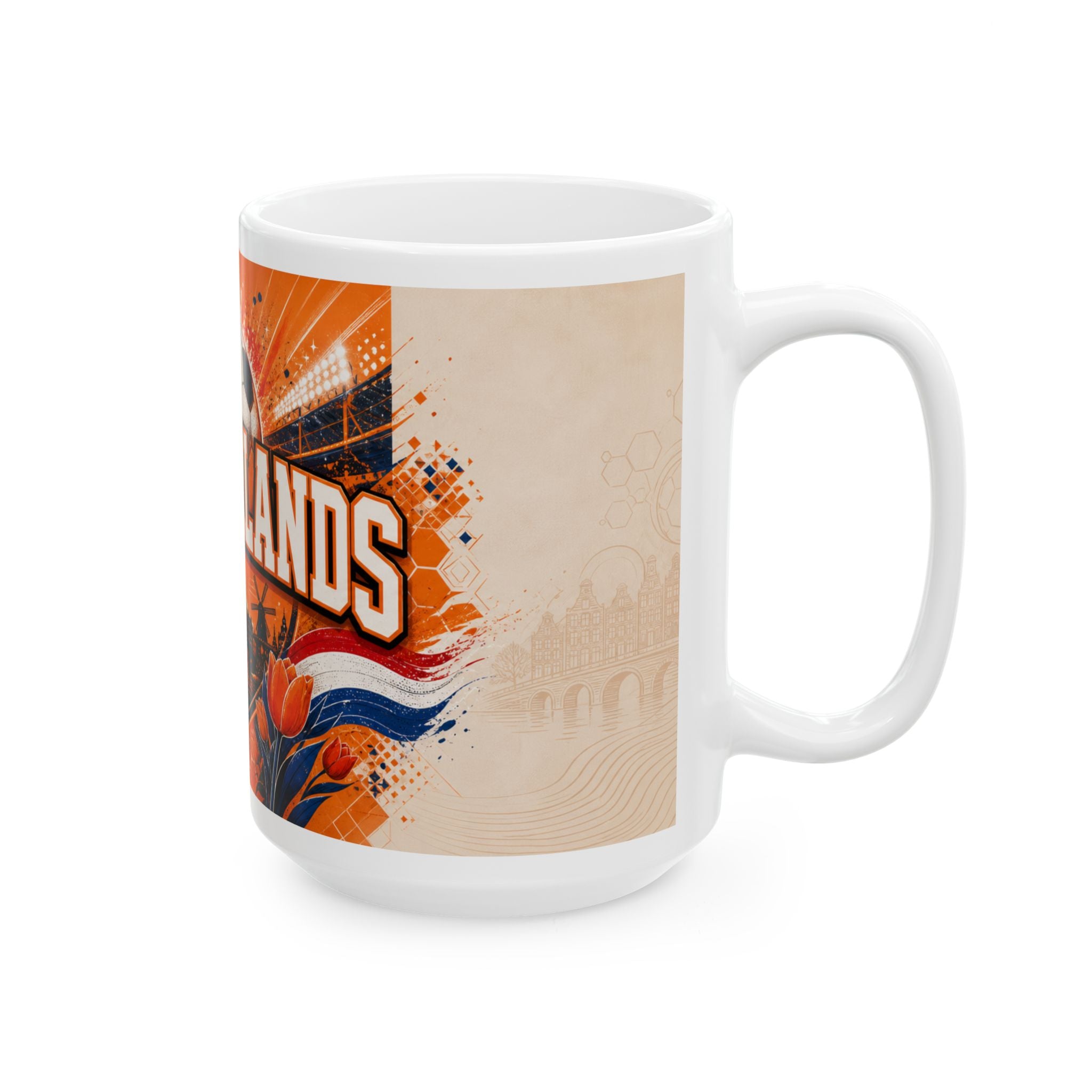 Netherlands Soccer Spirit Coffee Mug | Soccer Fan Gift | Ceramic 11oz 15oz Match Day Cup