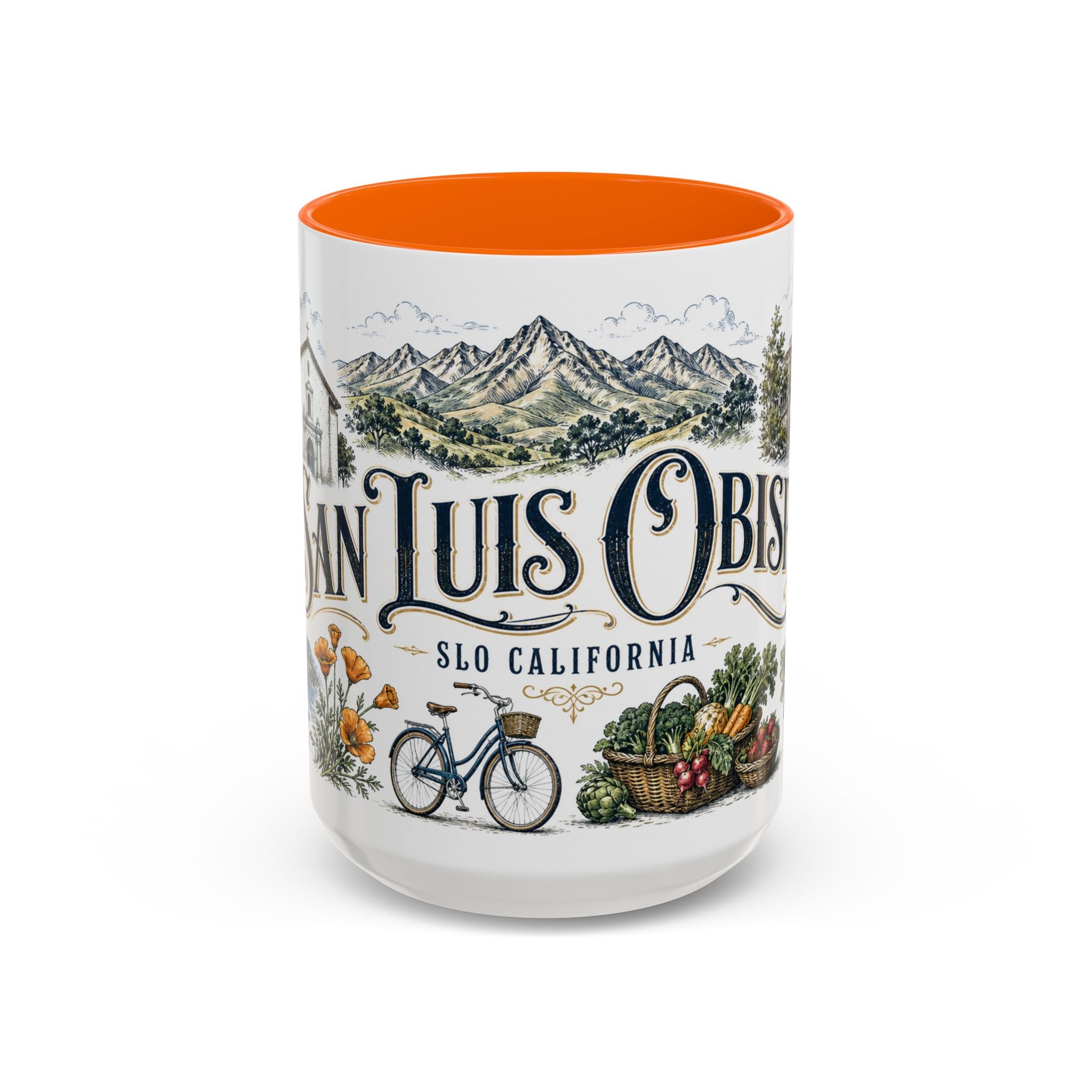 San Luis Obispo Coffee Mug | United States Travel Souvenir | Vintage Illustrated City Gift | 11 oz 15 oz Accent Mug