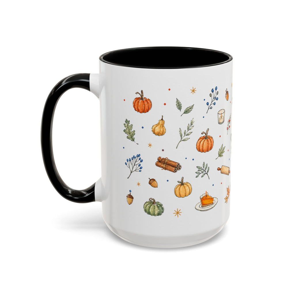 Thanksgiving Baking Mug | Watercolor Autumn Gift | Pumpkin Pie Accent Coffee Cup 11oz 15oz