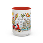 Rome Travel Mug | European City Souvenir Accent Coffee Mug | 11oz 15oz Ceramic Cup