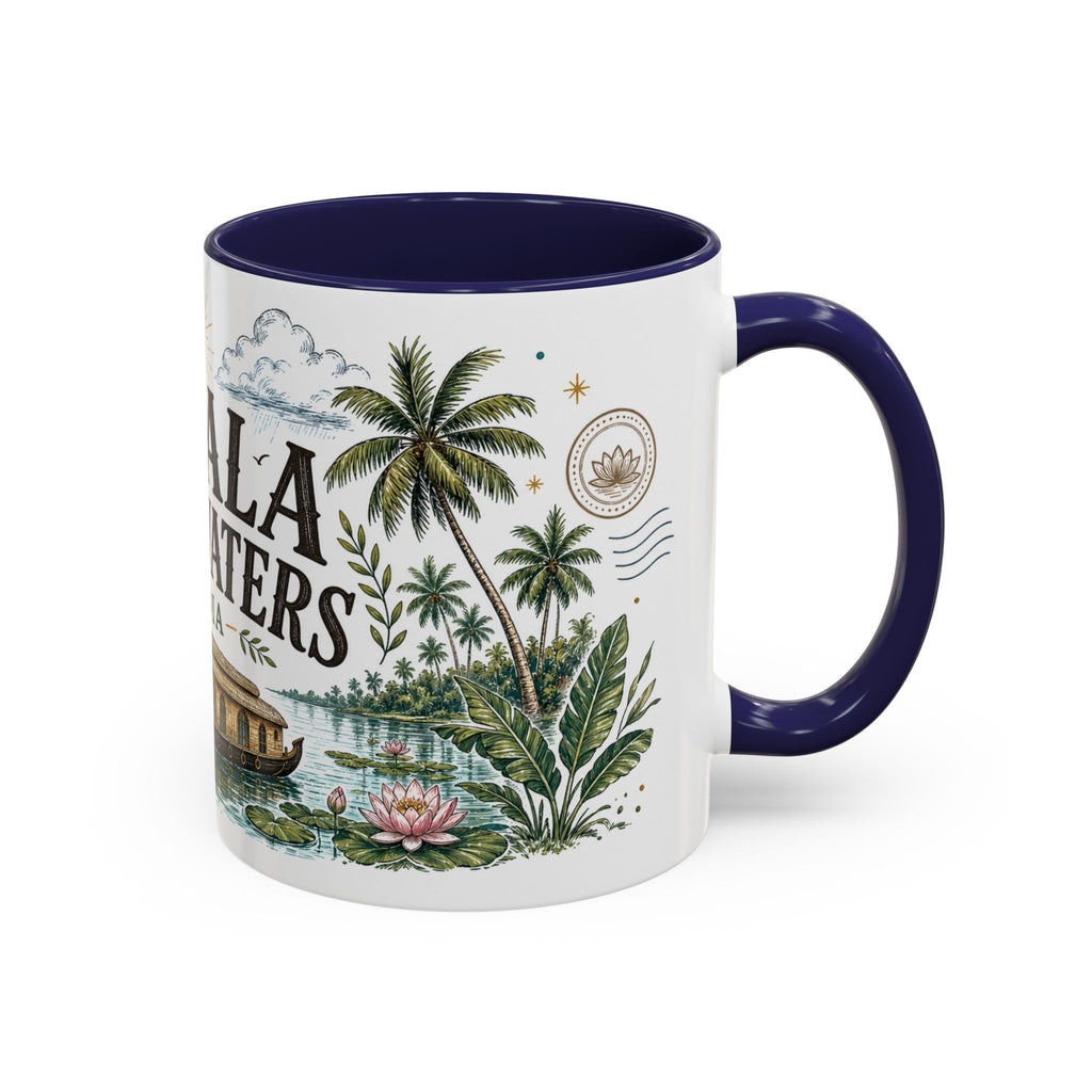 Kerala Backwaters Coffee Mug | Travel Destination Souvenir Gift | Accent Color Ceramic 11oz 15oz