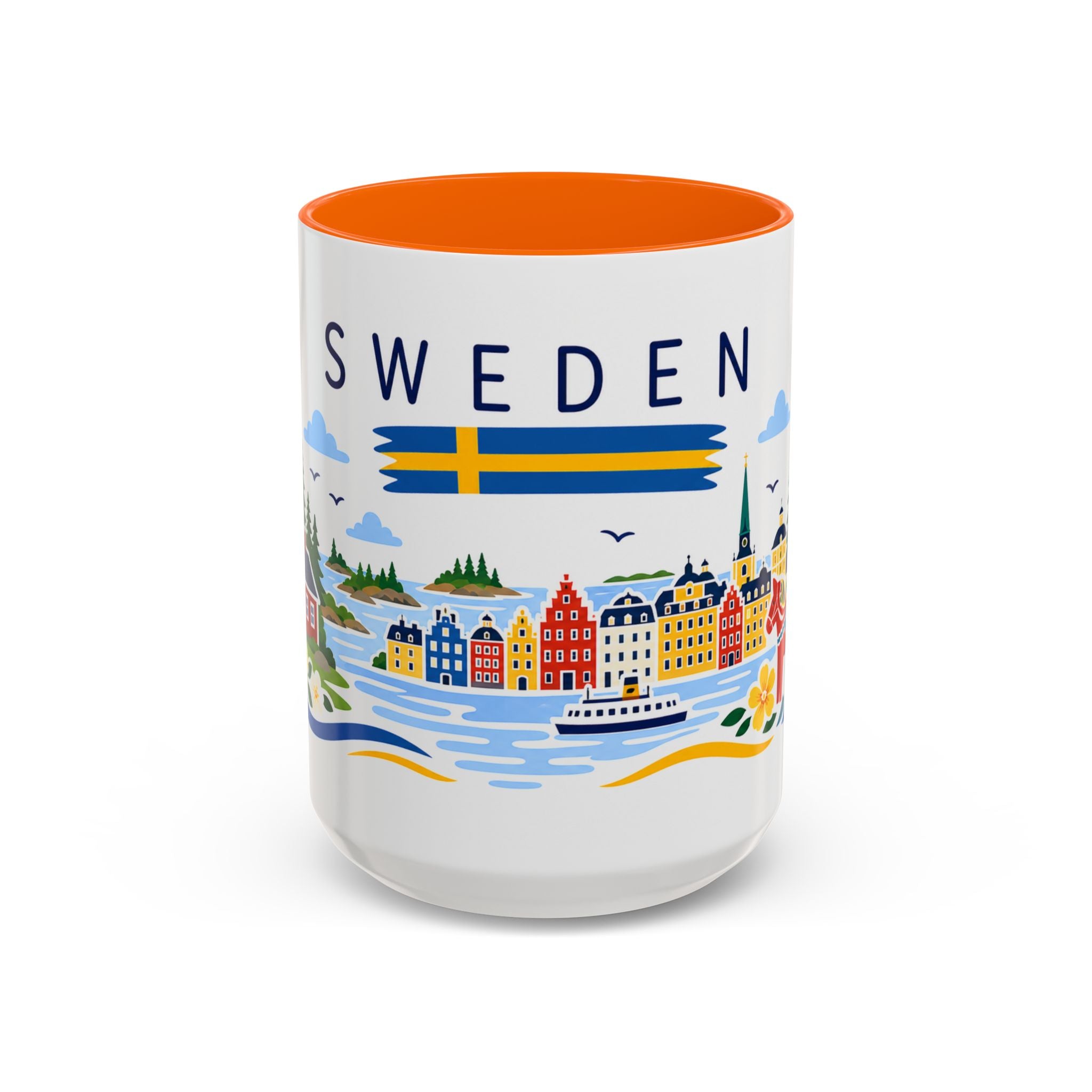 Sweden Coffee Mug | Travel Souvenir Accent Mug | Country Gift Ceramic Cup 11oz 15oz