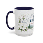 North Carolina State Map Mug | Moving Away, Homesick Gift | Botanical Accent Coffee Cup