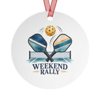 Weekend Rally Pickleball Round Metal Ornament | Sports Gift